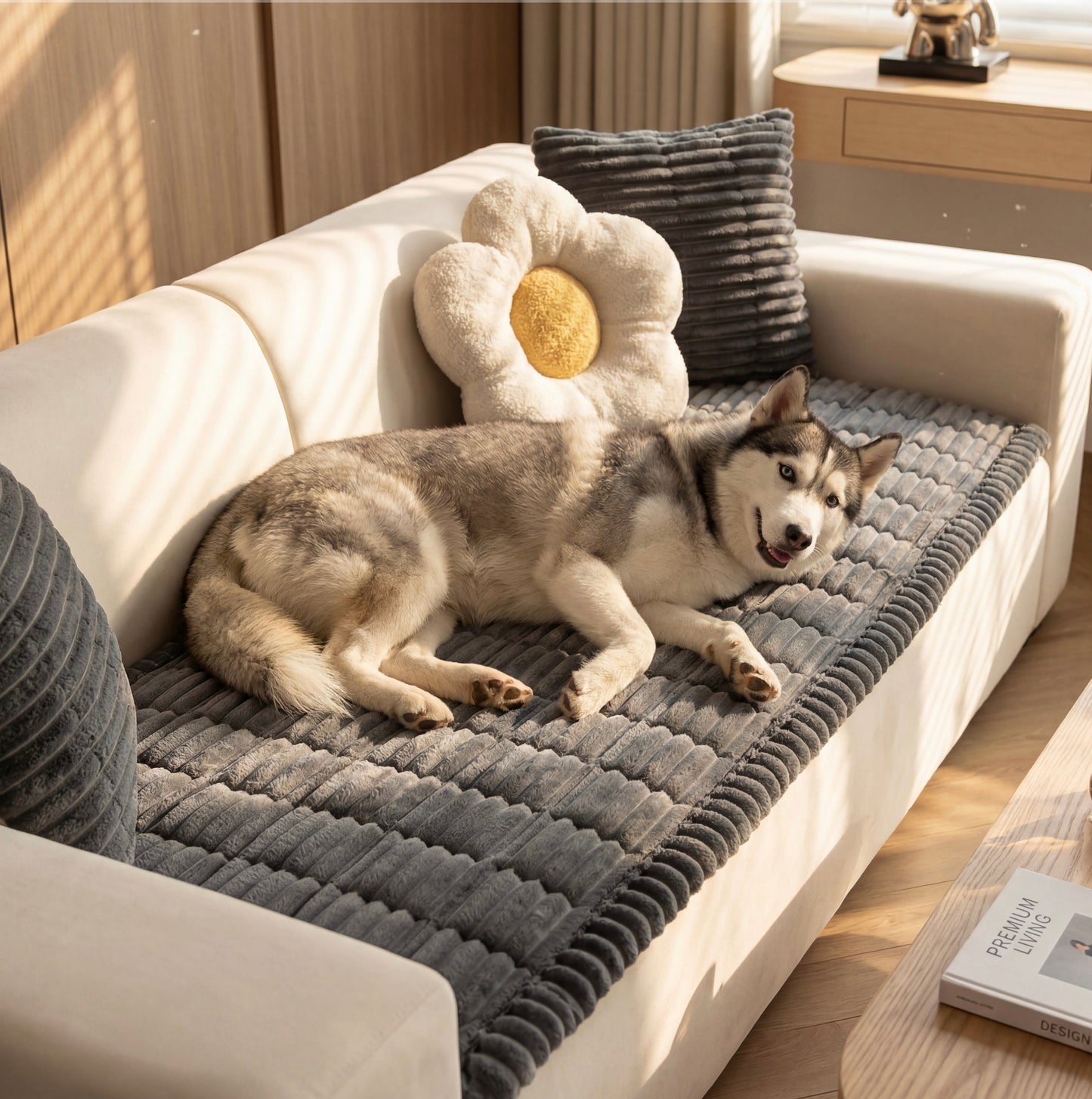 Kenzie Premium Sofa Cover – Moonstone