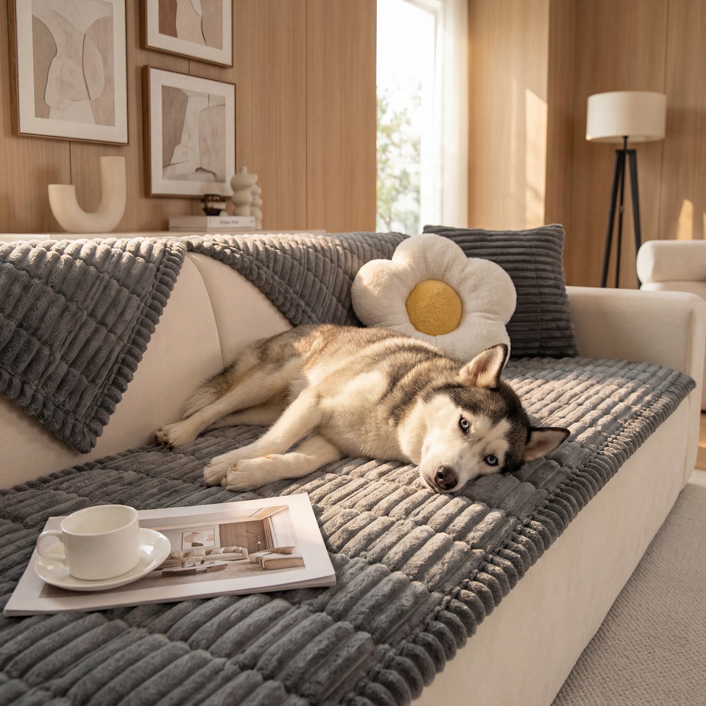 Kenzie Premium Sofa Cover – Moonstone