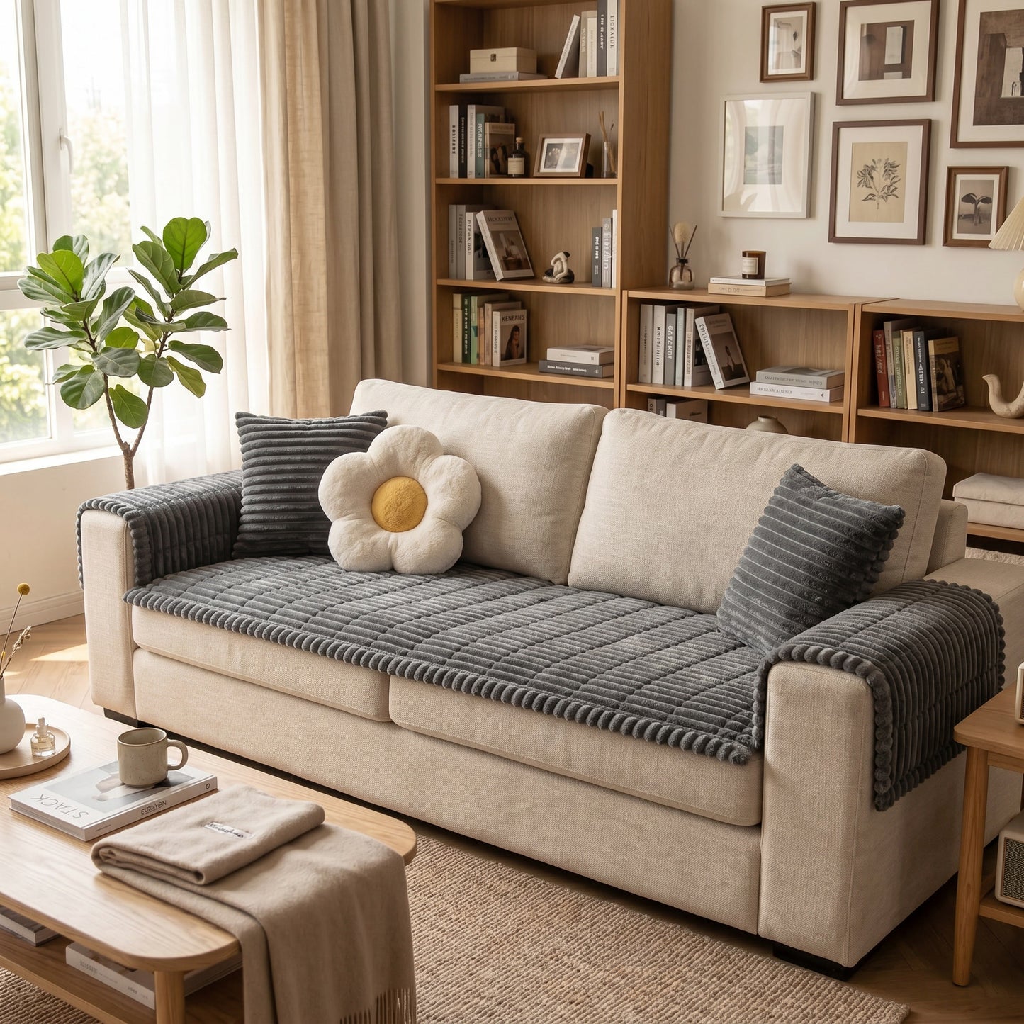 Kenzie Premium Sofa Cover – Moonstone