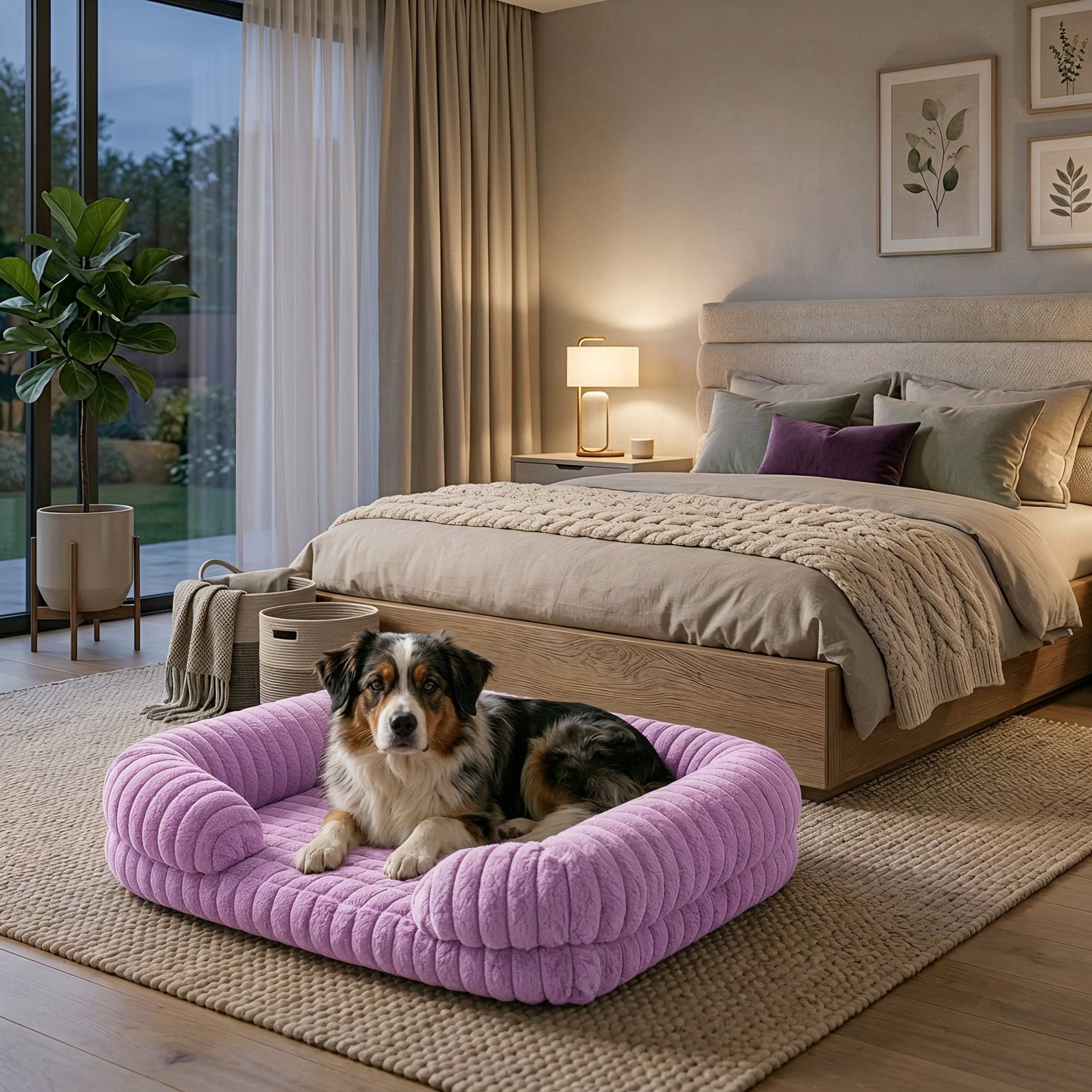 Kenzie Orthopaedic Dog Bed  - Plum