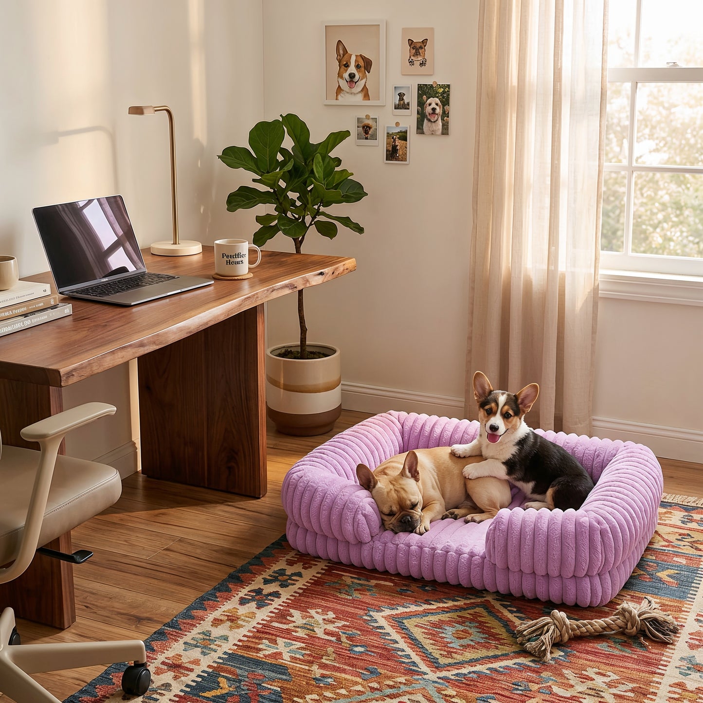 Kenzie Orthopaedic Dog Bed  - Plum